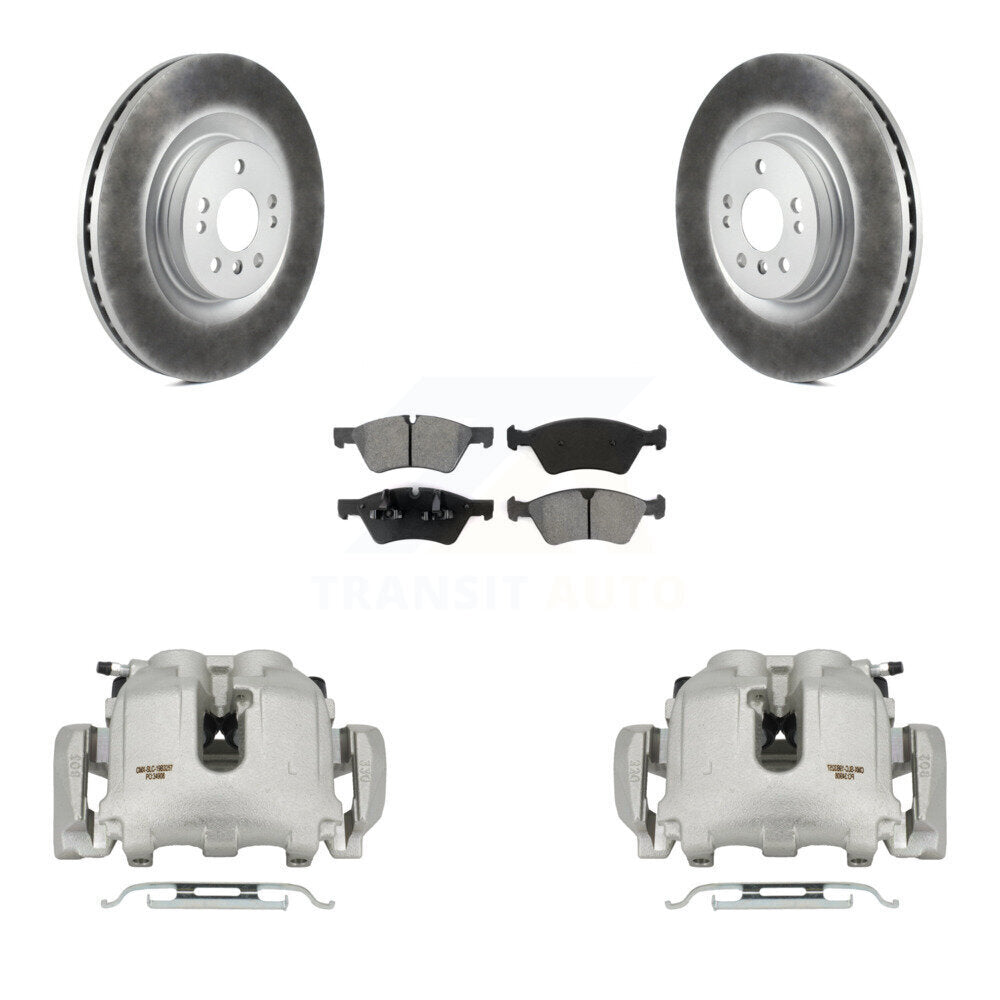 Front Disc Brake Caliper Coat Rotor & Semi-Metallic Pad Kit For Mercedes-Benz ML350 R350 KCG-100505S