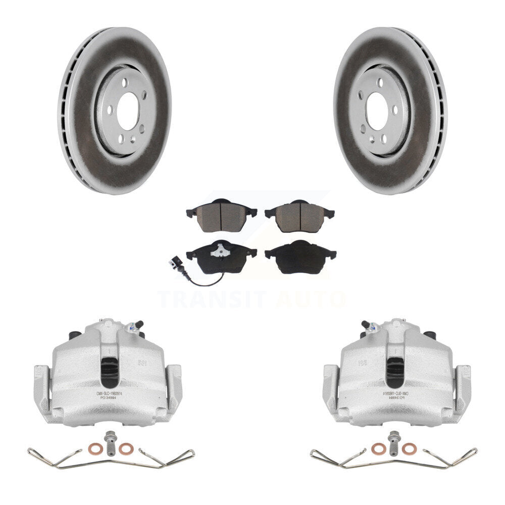 Front Disc Brake Caliper Coat Rotors Ceramic Pad Kit For 2006 Volkswagen Jetta 2.5L/1.9L KCG-100506C