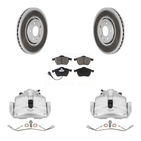 Front Disc Brake Caliper Coat Rotors Ceramic Pad Kit For 2006 Volkswagen Jetta 2.5L/1.9L KCG-100506C