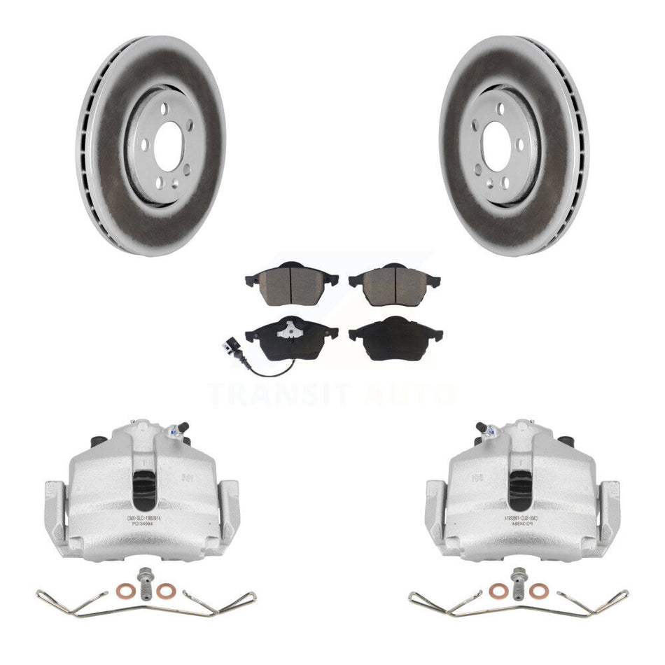 Front Disc Brake Caliper Coat Rotors Ceramic Pad Kit For 2006 Volkswagen Jetta 2.5L/1.9L KCG-100506C