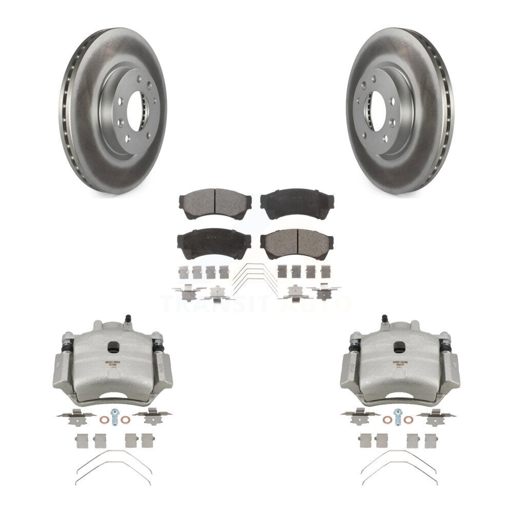 Front Brake Caliper Coat Rotor Semi-Metallic Pad Kit For Ford Fusion Mazda 6 Lincoln MKZ KCG-100506P