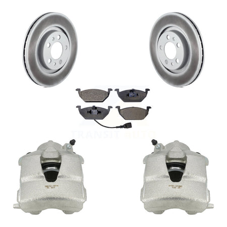 Front Brake Caliper Coat Rotor And Ceramic Pad Kit For Volkswagen Jetta Beetle Golf City KCG-100506T