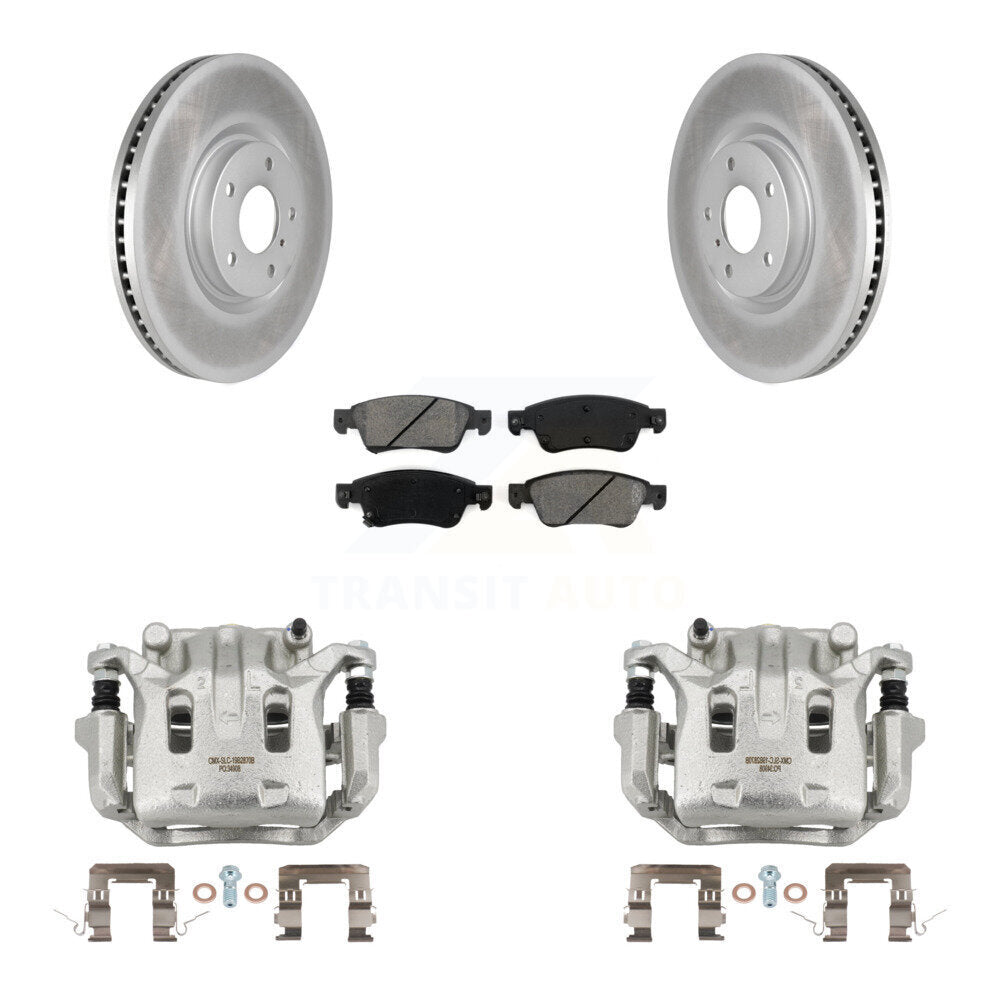 Front Disc Brake Caliper Coat Rotor Semi-Metallic Pad Kit For 2009-2013 INFINITI G37 AWD KCG-100507S