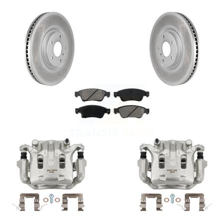 Front Disc Brake Caliper Coat Rotor Semi-Metallic Pad Kit For 2009-2013 INFINITI G37 AWD KCG-100507S