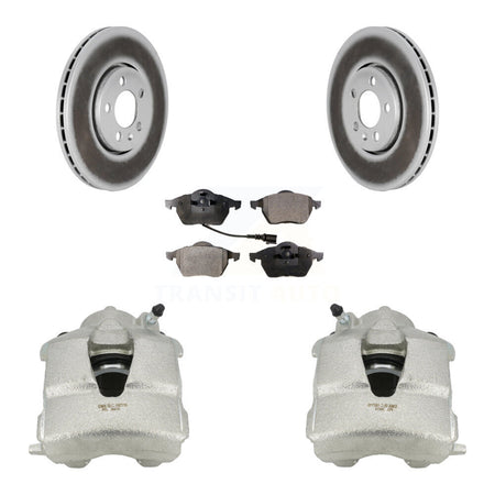 Front Disc Brake Caliper Coat Rotor And Ceramic Pad Kit For Volkswagen Jetta Golf Beetle KCG-100507T