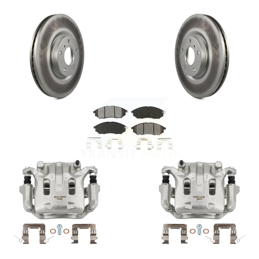 Front Brake Caliper Coat Rotor Semi-Metallic Pad Kit For INFINITI Nissan Murano G37 EX35 KCG-100508S
