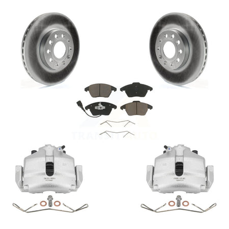 Front Brake Caliper Coat Rotor & Ceramic Pad Kit For Volkswagen Jetta Golf Beetle Rabbit KCG-100509C