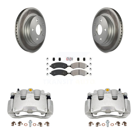 Front Disc Brake Caliper Coat Rotor And Semi-Metallic Pad Kit For Ram 1500 Classic Dodge KCG-100510N