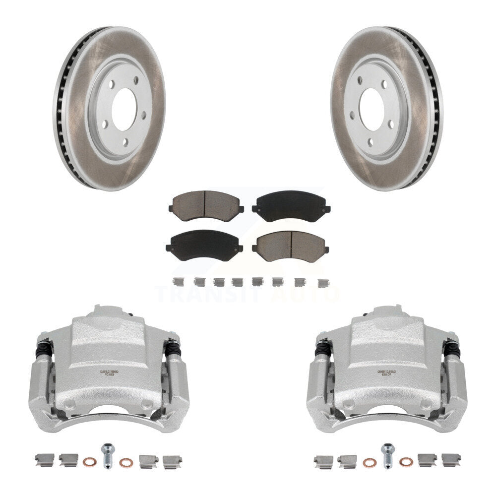 Front Brake Caliper Coat Rotors Ceramic Pad Kit For Dodge Grand Caravan Drum rear brakes KCG-100511C