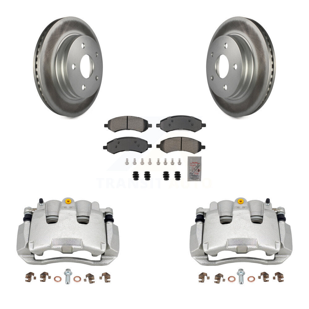 Front Disc Brake Caliper Coat Rotor And Semi-Metallic Pad Kit For Ram 1500 Classic Dodge KCG-100511N