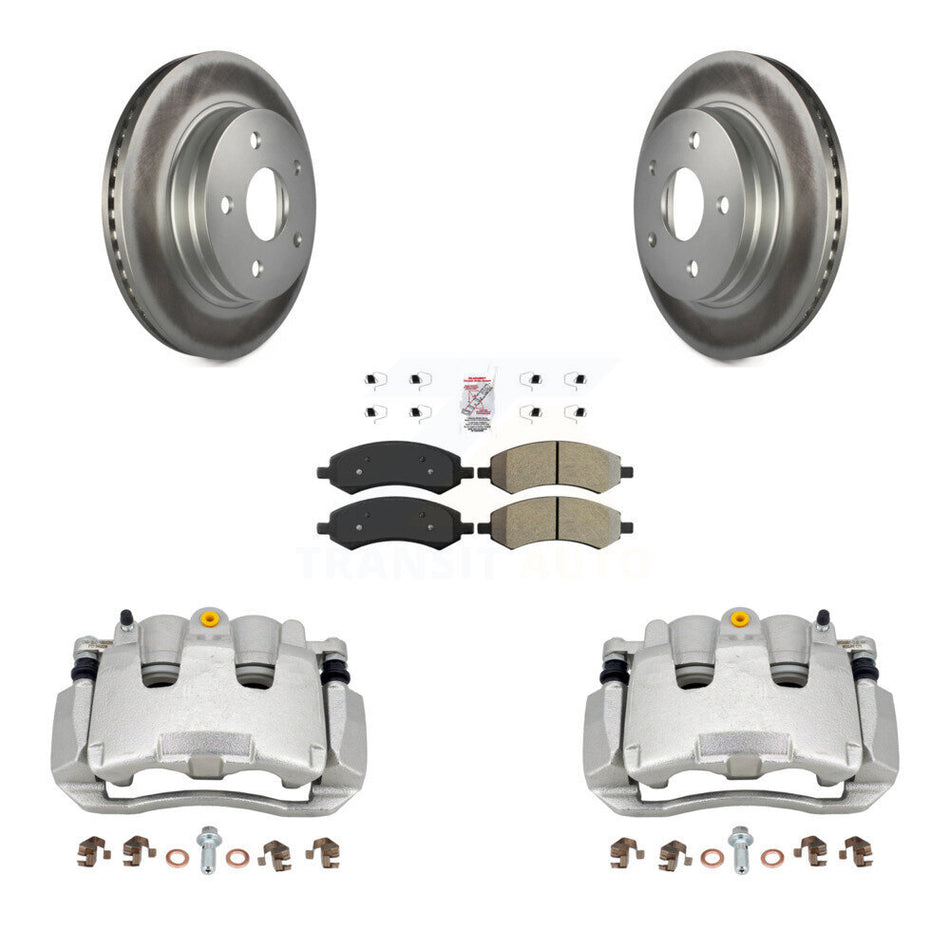 Front Disc Brake Caliper Coat Rotor And Semi-Metallic Pad Kit For Ram 1500 Classic Dodge KCG-100512N