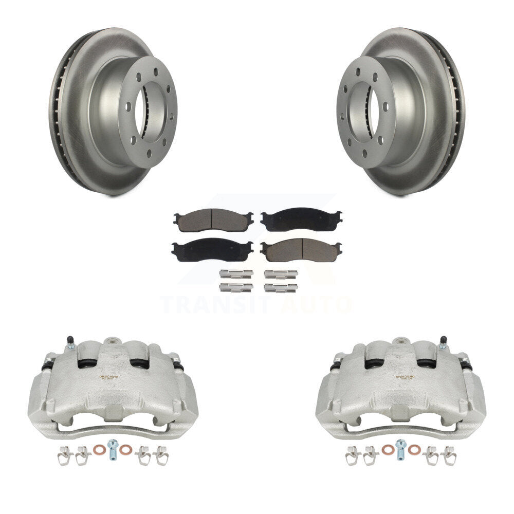 Front Brake Caliper Coat Rotor Ceramic Pad Kit For 2006 Dodge Ram 1500 With 8 Lug Wheels KCG-100513C