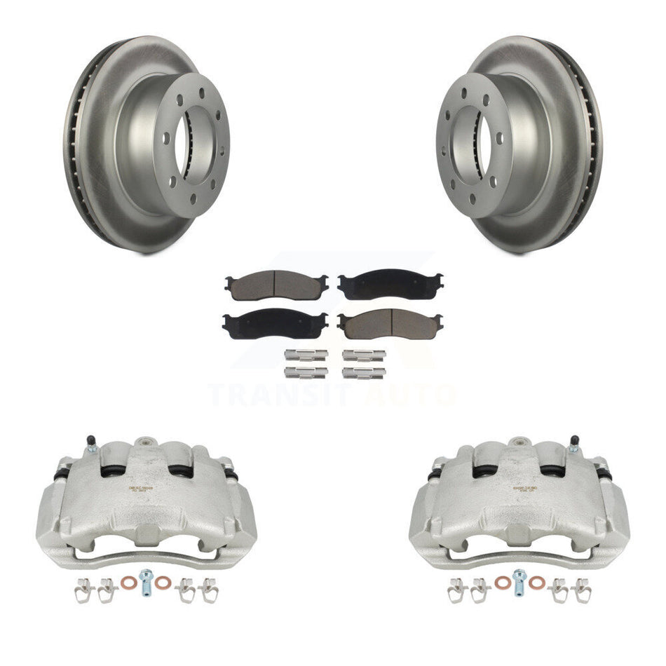 Front Brake Caliper Coat Rotor Ceramic Pad Kit For 2006 Dodge Ram 1500 With 8 Lug Wheels KCG-100513C