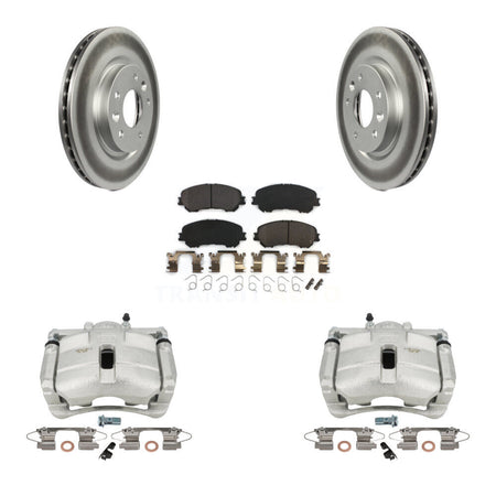 Front Disc Brake Caliper Coated Rotors And Semi-Metallic Pads Kit For Nissan Rogue Sport KCG-100513P