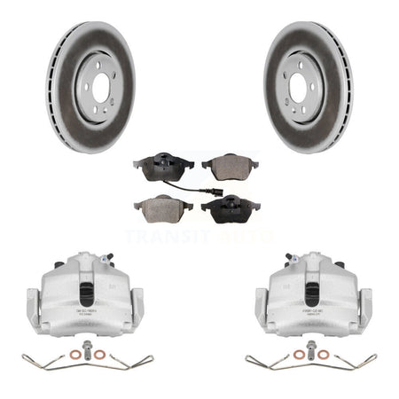 Front Disc Brake Caliper Coat Rotors Ceramic Pad Kit For 2006 Volkswagen Jetta 2.5L/1.9L KCG-100513T