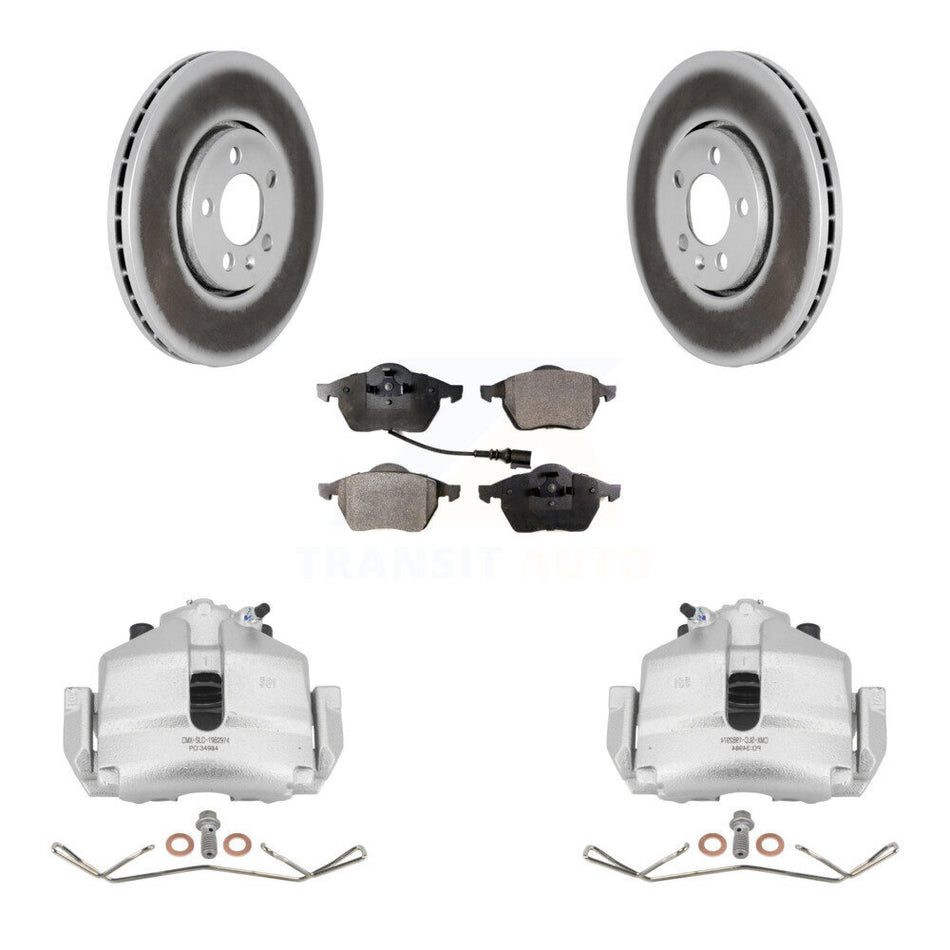 Front Disc Brake Caliper Coat Rotors Ceramic Pad Kit For 2006 Volkswagen Jetta 2.5L/1.9L KCG-100513T