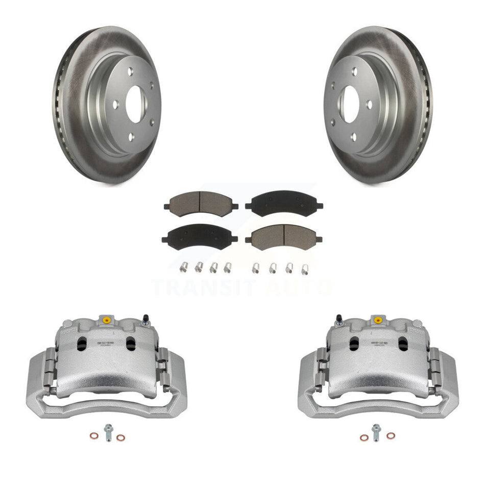 Front Brake Caliper Coat Rotor Ceramic Pad Kit For 2006 Dodge Ram 1500 With 5 Lug Wheels KCG-100514C