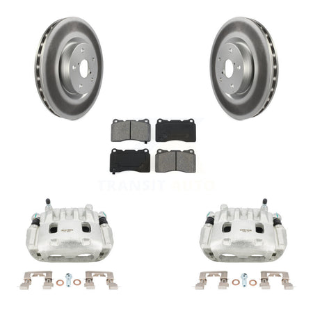 Front Disc Brake Caliper Coated Rotors And Semi-Metallic Pads Kit For Subaru Impreza WRX KCG-100514S
