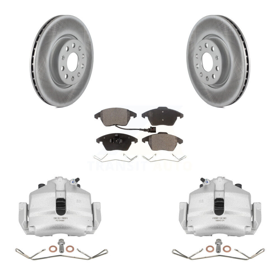 Front Brake Caliper Coat Rotor & Ceramic Pad Kit For Volkswagen Jetta Rabbit Golf Beetle KCG-100514T