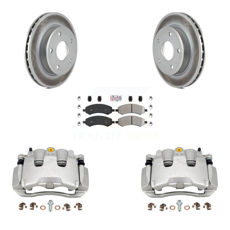 Front Disc Brake Caliper Coated Rotors And Semi-Metallic Pads Kit For Dakota Dodge Ram KCG-100515N