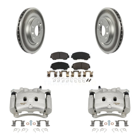 Front Disc Brake Caliper Coated Rotors And Semi-Metallic Pads Kit For Nissan Rogue KCG-100515P