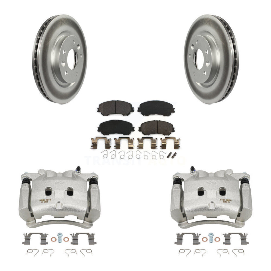 Front Disc Brake Caliper Coated Rotors And Semi-Metallic Pads Kit For Nissan Rogue KCG-100515P