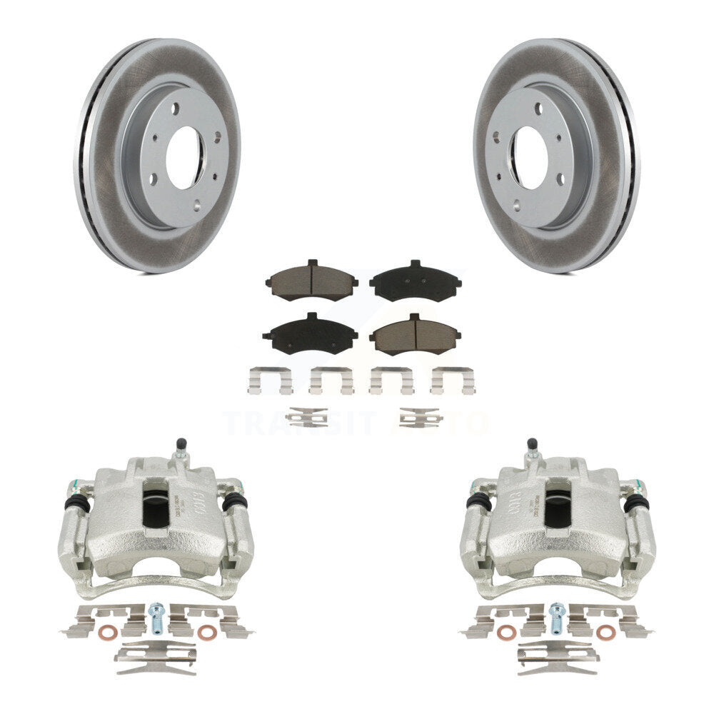 Front Disc Brake Caliper Coated Rotors And Ceramic Pads Kit For Hyundai Elantra KCG-100516C