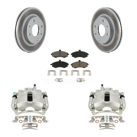 Front Disc Brake Caliper Coated Rotors And Ceramic Pads Kit For Hyundai Elantra KCG-100516C