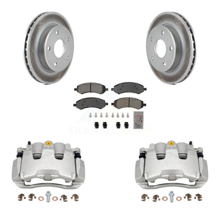 Front Disc Brake Caliper Coated Rotors And Semi-Metallic Pads Kit For Dakota Dodge Ram KCG-100516N