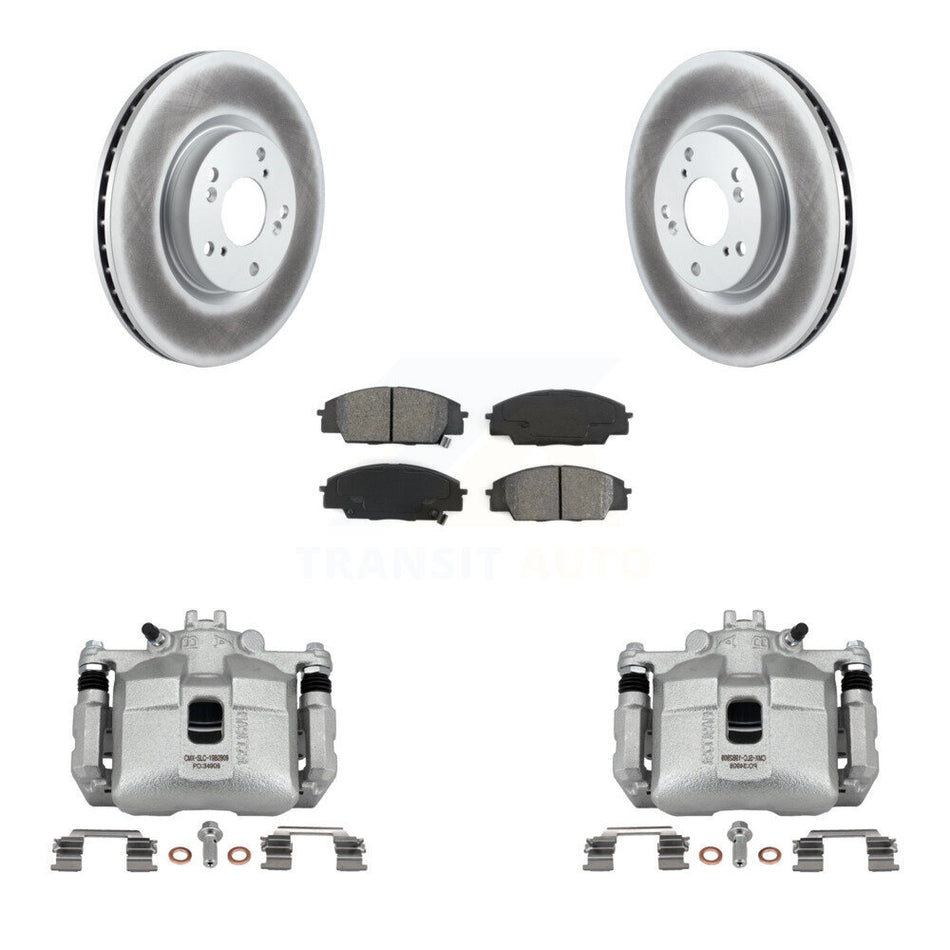 Front Disc Brake Caliper Coat Rotor Semi-Metallic Pad Kit For 2002-2006 Acura RSX Type-S KCG-100517S
