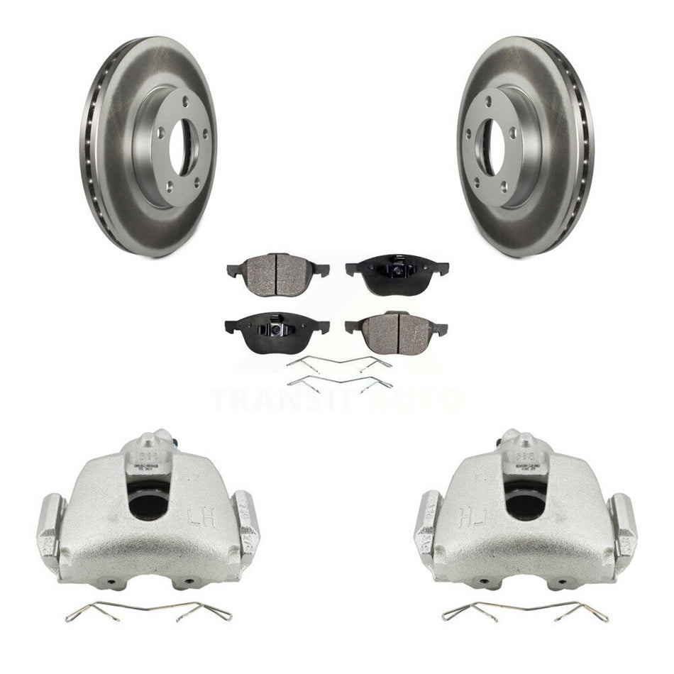 Front Disc Brake Caliper Coated Rotors And Semi-Metallic Pads Kit For Mazda 3 Sport KCG-100518P