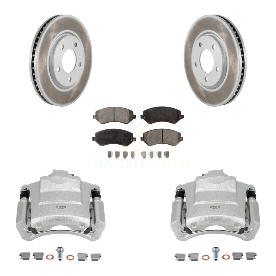 Front Brake Caliper Coat Rotors Ceramic Pad Kit For Dodge Grand Caravan Drum rear brakes KCG-100518T