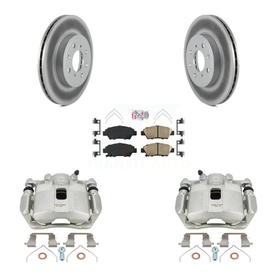 Front Disc Brake Caliper Coated Rotors And Ceramic Pads Kit For 2015-2020 Honda Fit KCG-100519N