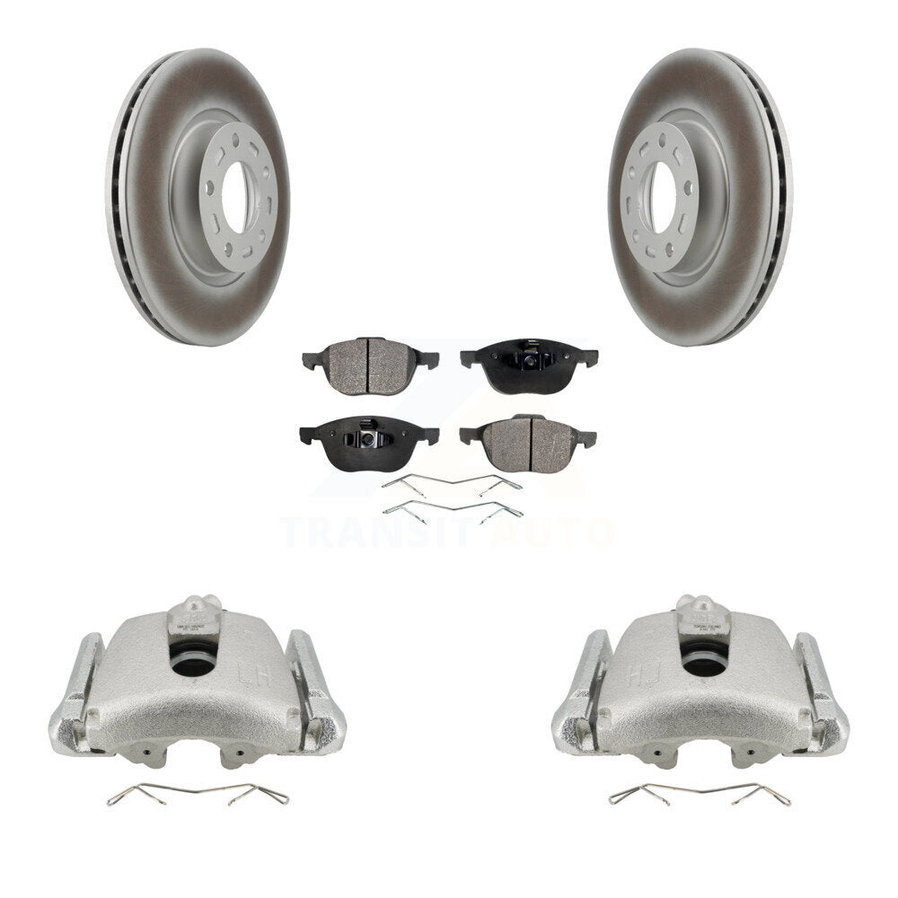 Front Disc Brake Caliper Coated Rotors And Semi-Metallic Pads Kit For Mazda 3 5 Sport KCG-100519P