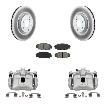 Front Brake Caliper Coat Rotors Semi-Metallic Pad Kit For 06-11 Honda Civic Si with 2.0L KCG-100519S