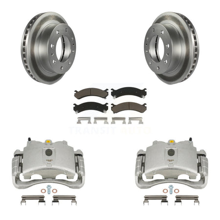 Front Brake Caliper Coat Rotor & Ceramic Pad Kit For GMC Chevrolet Sierra 2500 HD Savana KCG-100520C
