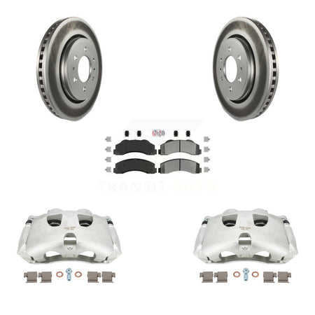 Front Disc Brake Caliper Coated Rotors And Semi-Metallic Pads Kit For Ford F-150 KCG-100520N by Transit Auto