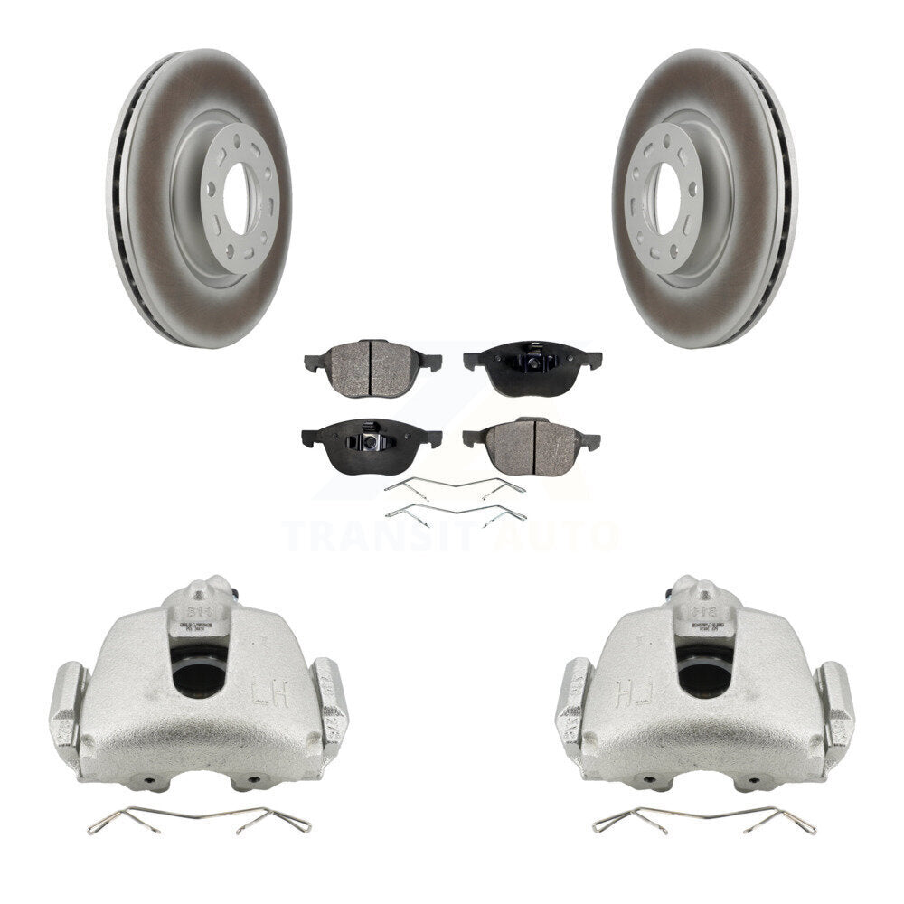 Front Brake Caliper Coat Rotor & Semi-Metallic Pad Kit For Mazda 3 Sport GS GT with 2.5L KCG-100520P
