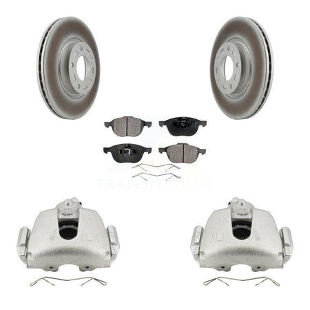 Front Brake Caliper Coat Rotor & Semi-Metallic Pad Kit For Mazda 3 Sport GS GT with 2.5L KCG-100520P