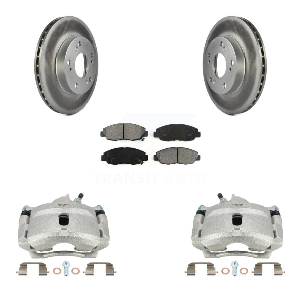 Front Disc Brake Caliper Coated Rotors And Semi-Metallic Pads Kit For Honda Civic KCG-100520S