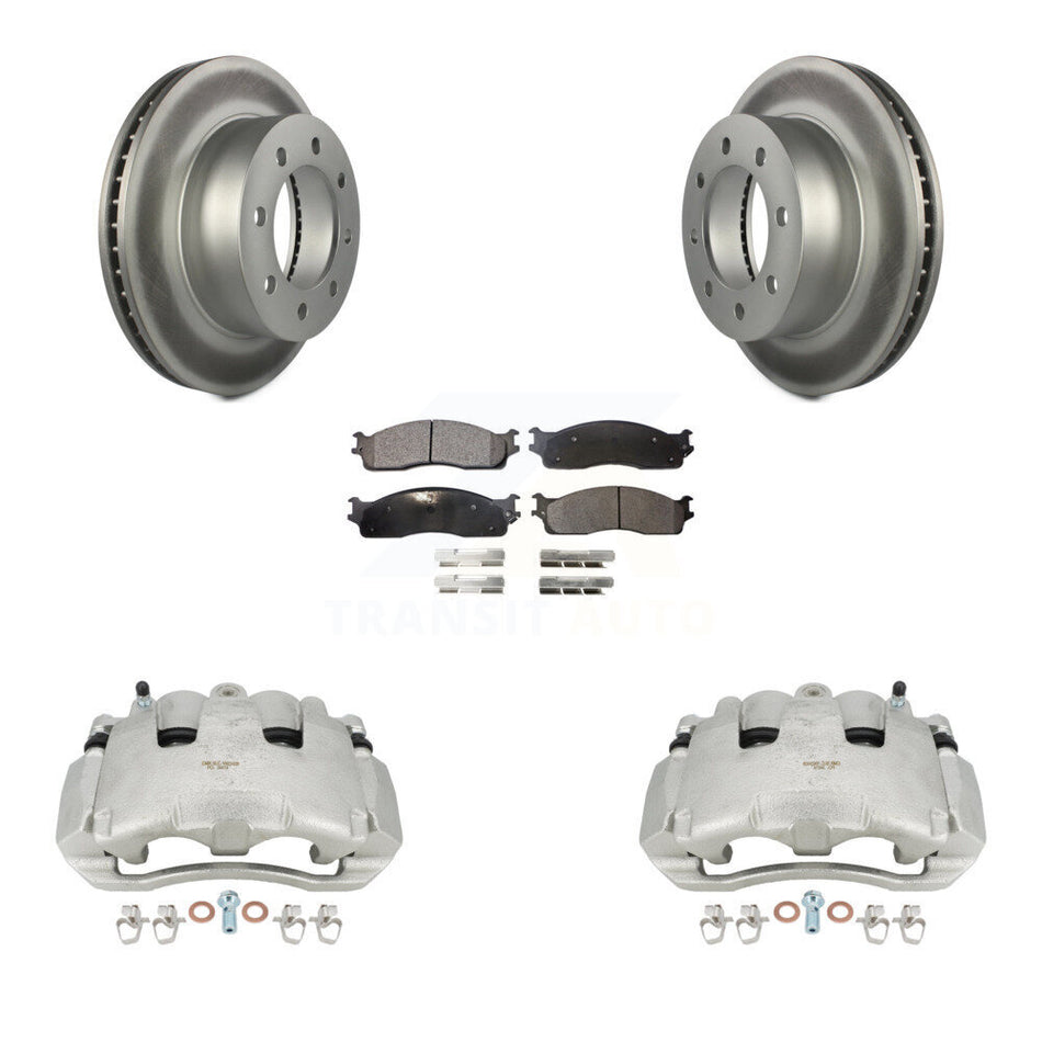 Front Brake Caliper Coat Rotor Ceramic Pad Kit For 2006 Dodge Ram 1500 With 8 Lug Wheels KCG-100520T