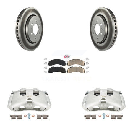 Front Disc Brake Caliper Coated Rotors And Ceramic Pads Kit For Ford F-150 KCG-100521N by Transit Auto