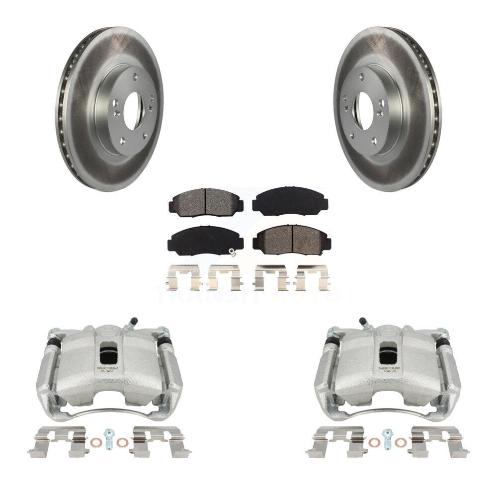 Front Disc Brake Caliper Coat Rotors And Semi-Metallic Pad Kit For Honda Civic Acura CSX KCG-100521S