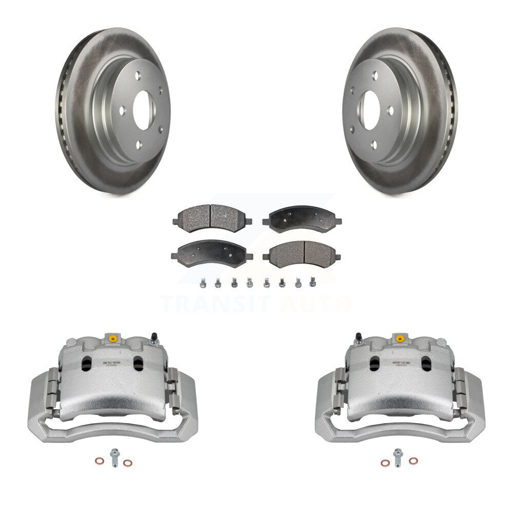 Front Brake Caliper Coat Rotor Ceramic Pad Kit For 2006 Dodge Ram 1500 With 5 Lug Wheels KCG-100521T