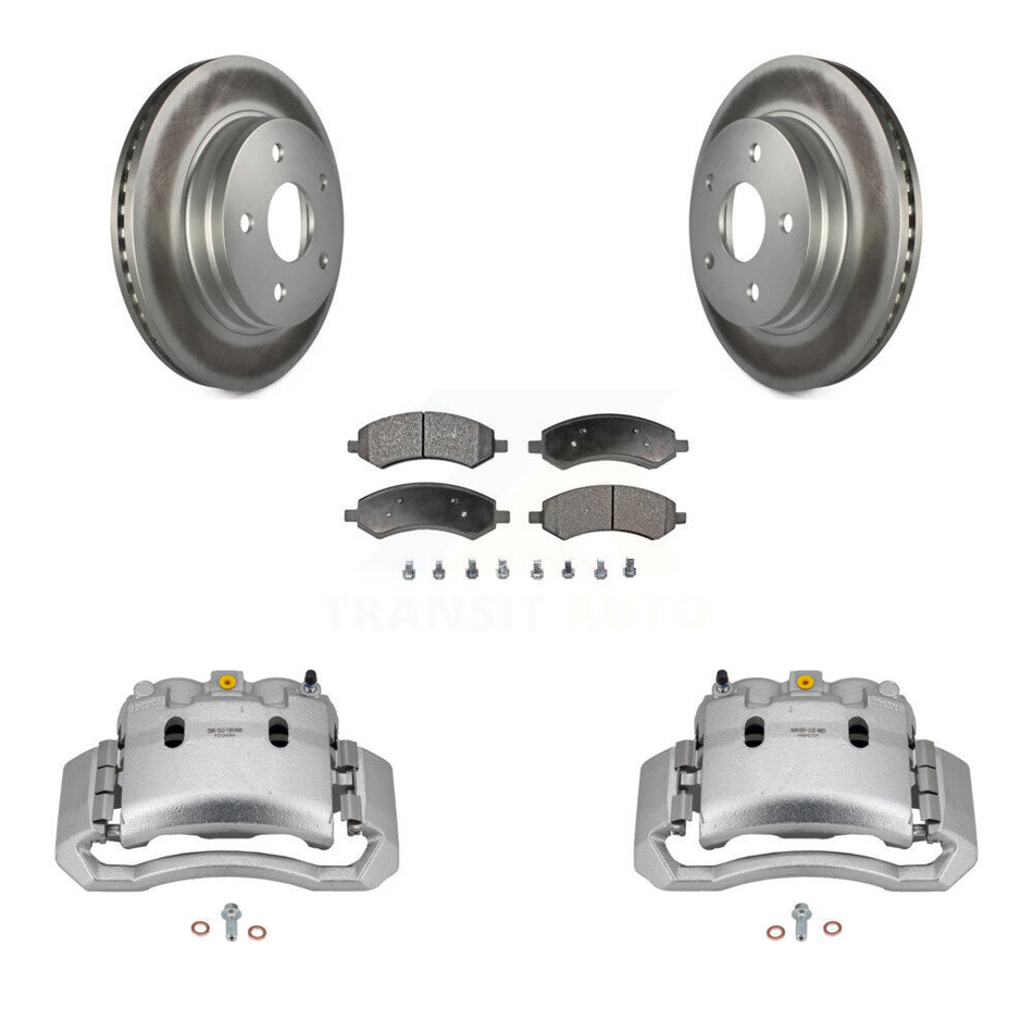 Front Brake Caliper Coat Rotor Ceramic Pad Kit For 2006 Dodge Ram 1500 With 5 Lug Wheels KCG-100521T