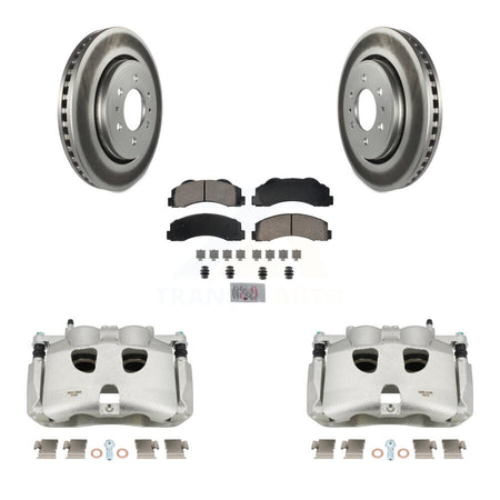 Front Disc Brake Caliper Coated Rotors And Ceramic Pads Kit For Ford F-150 KCG-100522N