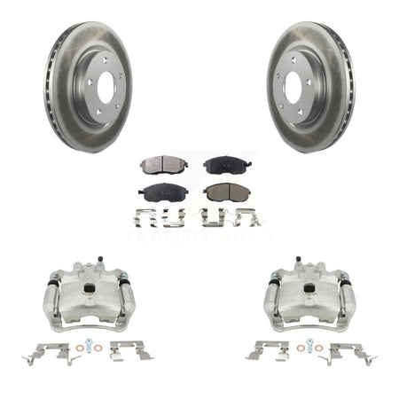 Front Disc Brake Caliper Coated Rotors And Semi-Metallic Pads Kit For Nissan Sentra KCG-100522P