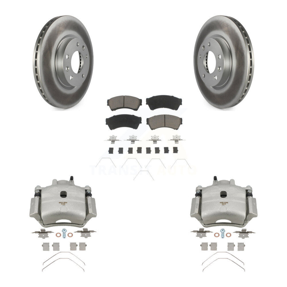 Front Brake Caliper Coat Rotor Ceramic Pad Kit For Ford Fusion Mazda 6 Lincoln MKZ Milan KCG-100523C