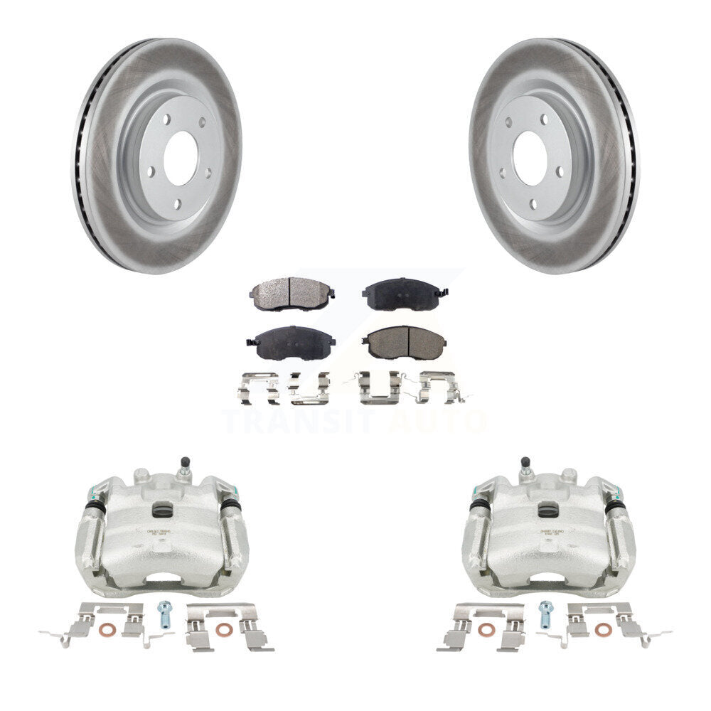 Front Disc Brake Caliper Coated Rotors And Semi-Metallic Pads Kit For Nissan Sentra Juke KCG-100523P