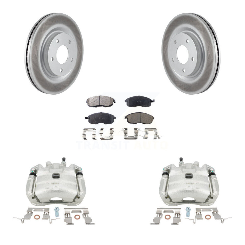 Front Disc Brake Caliper Coated Rotors And Semi-Metallic Pads Kit For Nissan Sentra Juke KCG-100523P